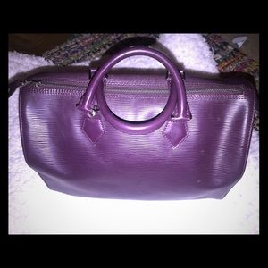 Louis Vuitton purple epi leather Boston bag